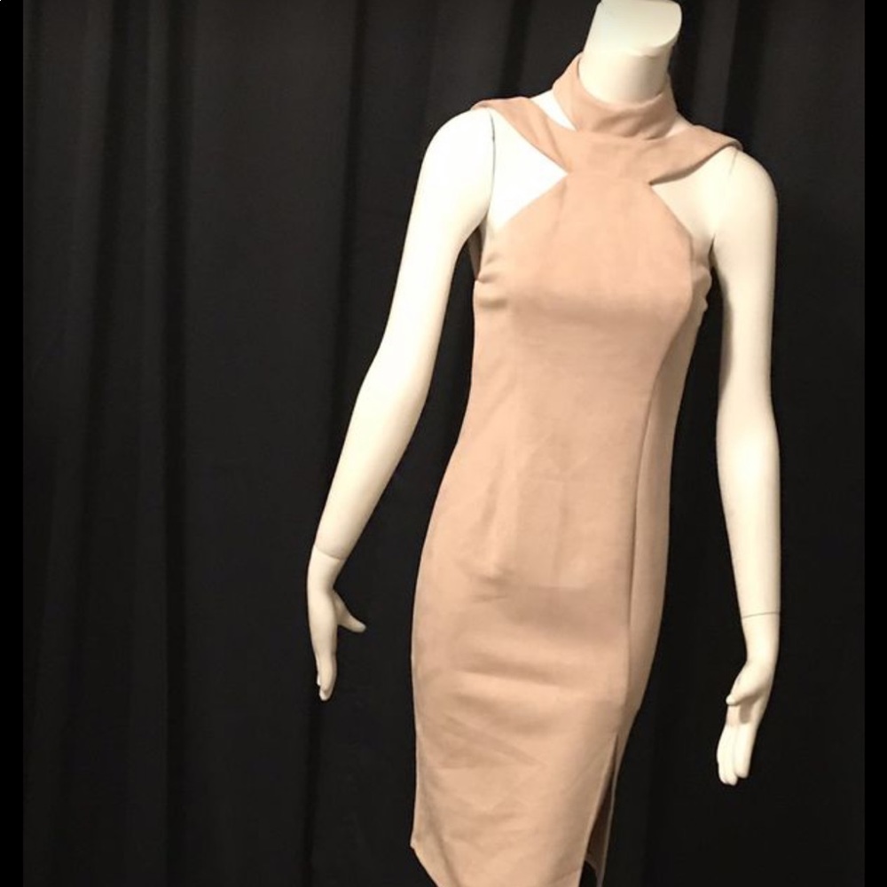 PINK MOCK NECK PENCIL DRESS !!!